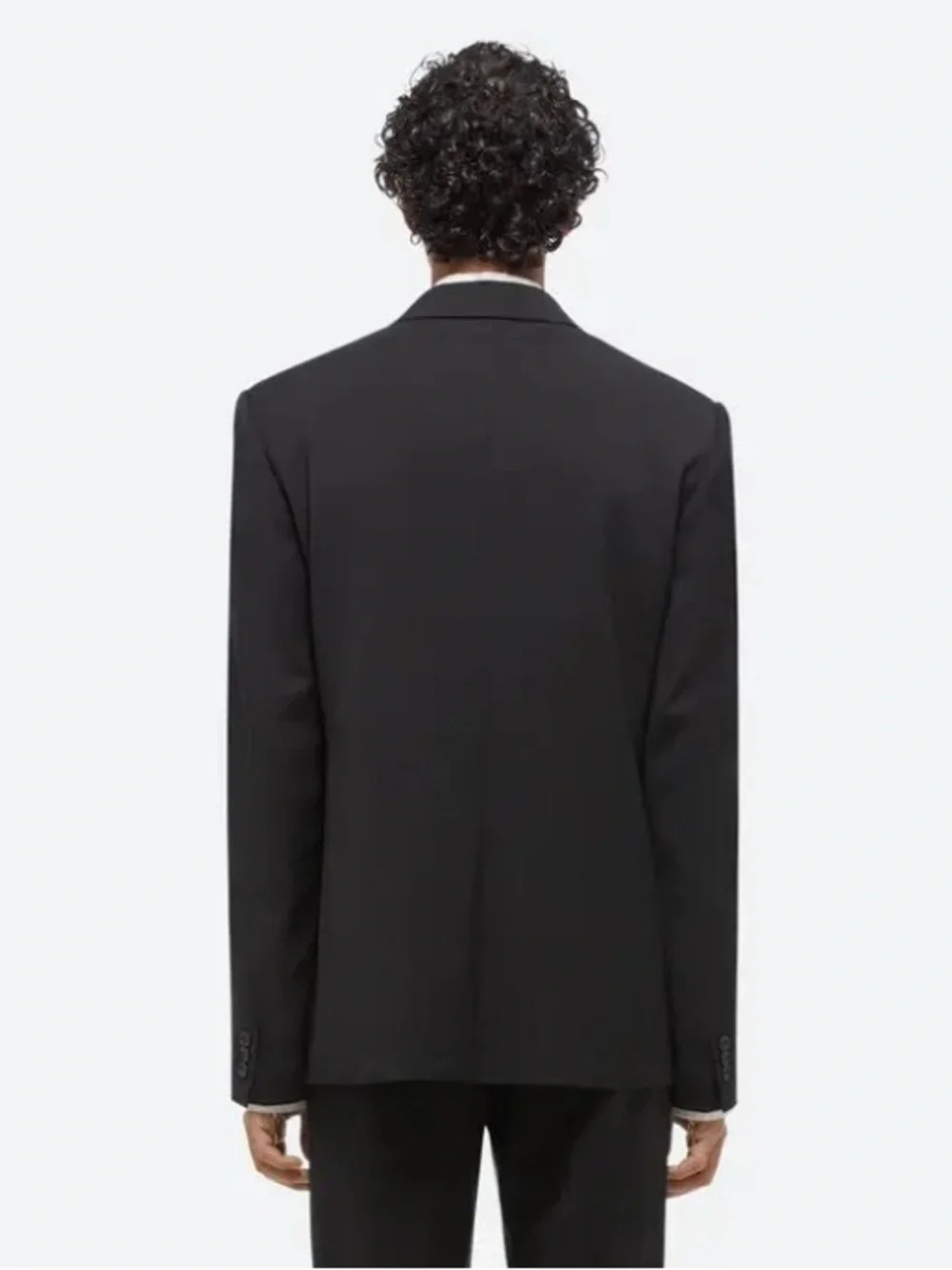 HELMUT LANG Men's Black Blazer with White Lining -  Virgin Wool size 40